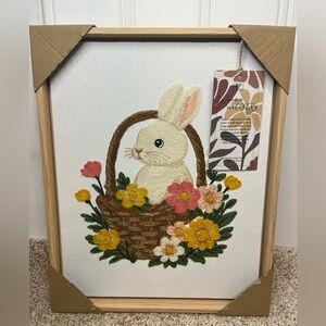 BP home Bunny in Flower Basket Wall Art woven